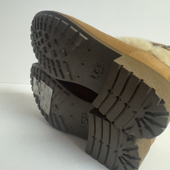 UGG Womens Bodie Fur Belted Boot Chestnut Size 8.5 M - Picture 6 of 7